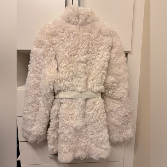NWT REVERSIBLE LAMB FUR & SHEARLING JACKET, Ivory, size M. Relaxed/oversize fit - Picture 10 of 17